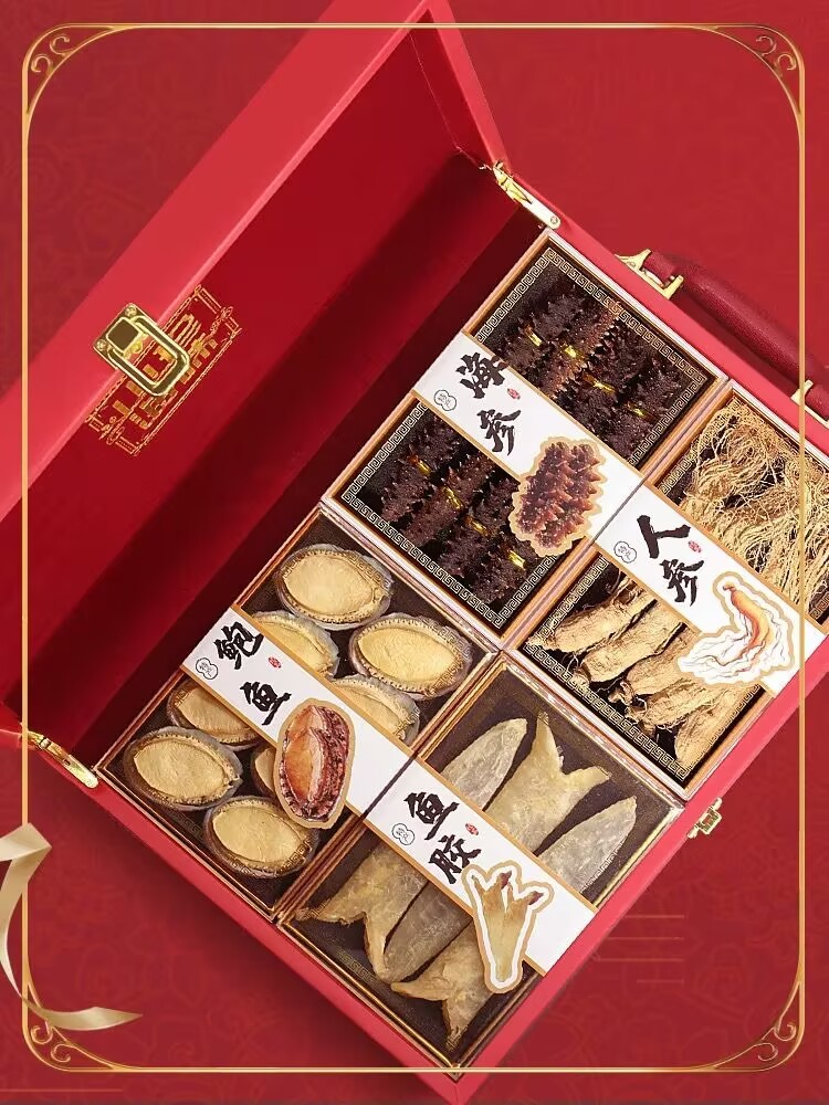New year gift sea cucumber abalone gift box Dalian specialty seafood dry goods nourishing ginseng fish glue